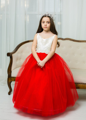 Red Pageant Flower Girl Dress Wedding Party Dress Red Pageant Flower Girl Dress Wedding Party Dress